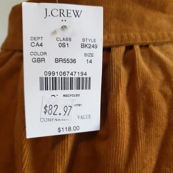 Jcrew Factory Brown Cord Dress - Picture 3 of 3